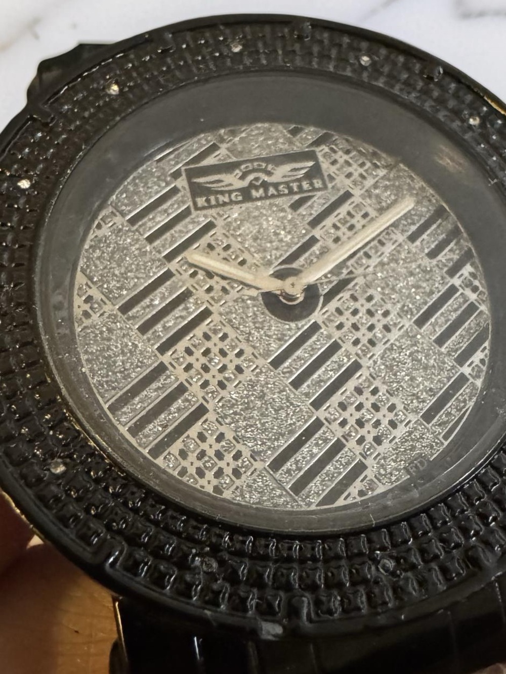King Masters Men’s Black Stainless with Diamonds Watch - Picture 3 of 6